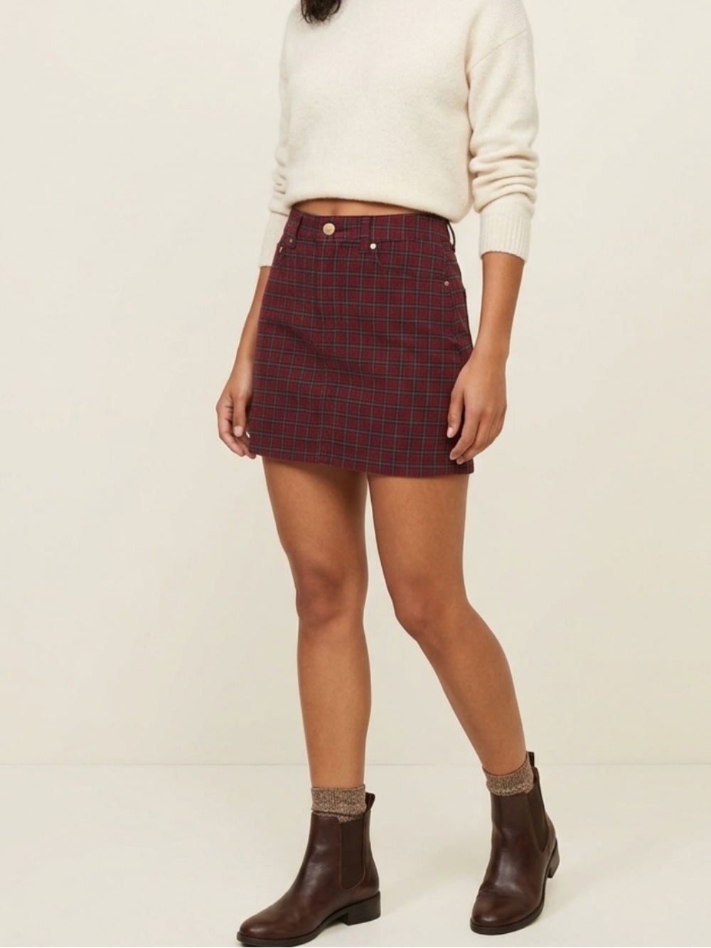 American Eagle High-Waisted Plaid Mini Skirt Whimsigoth Y2K Inspired